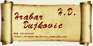 Hrabar Dujković vizit kartica
